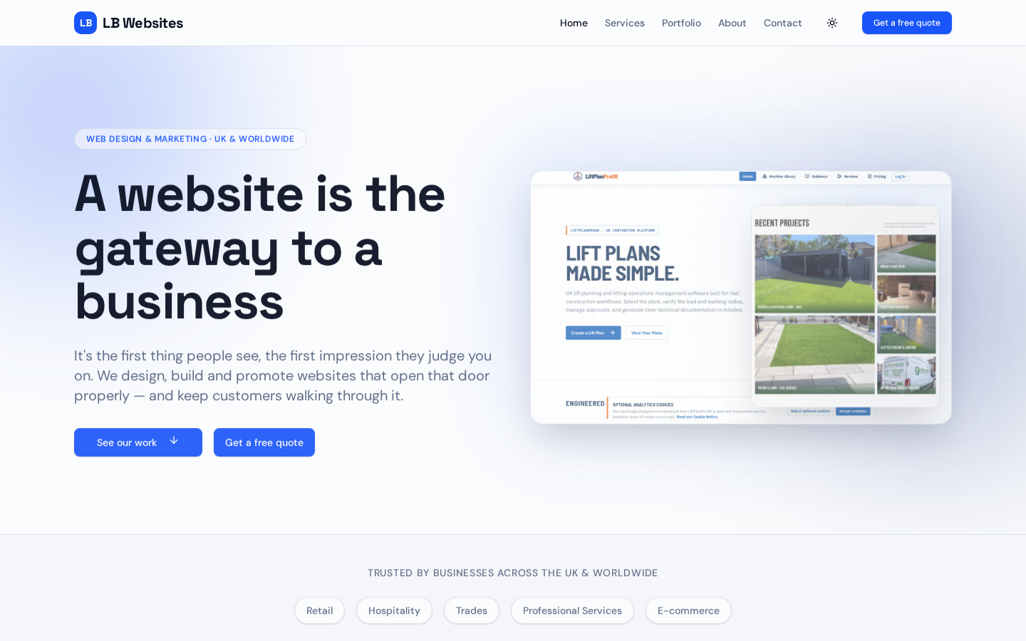 LB Websites website homepage